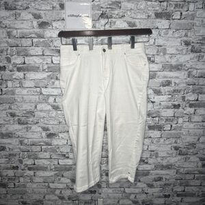 EUC Catherines Women's Sateen Stretch White Jeans Size 18W (RN 99249)